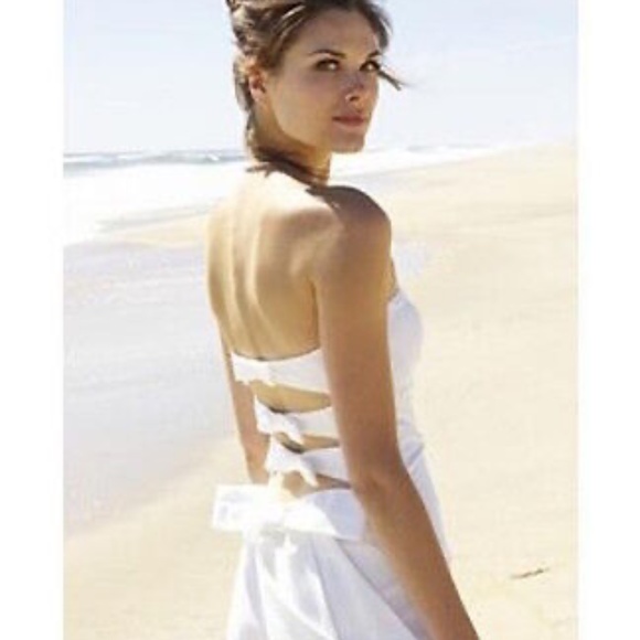 NICOLE MILLER SILK TRIPLE BOW BRIDAL WEDDING GOWN SZ 14 $1320 FU0003 IVORY - Picture 6 of 7